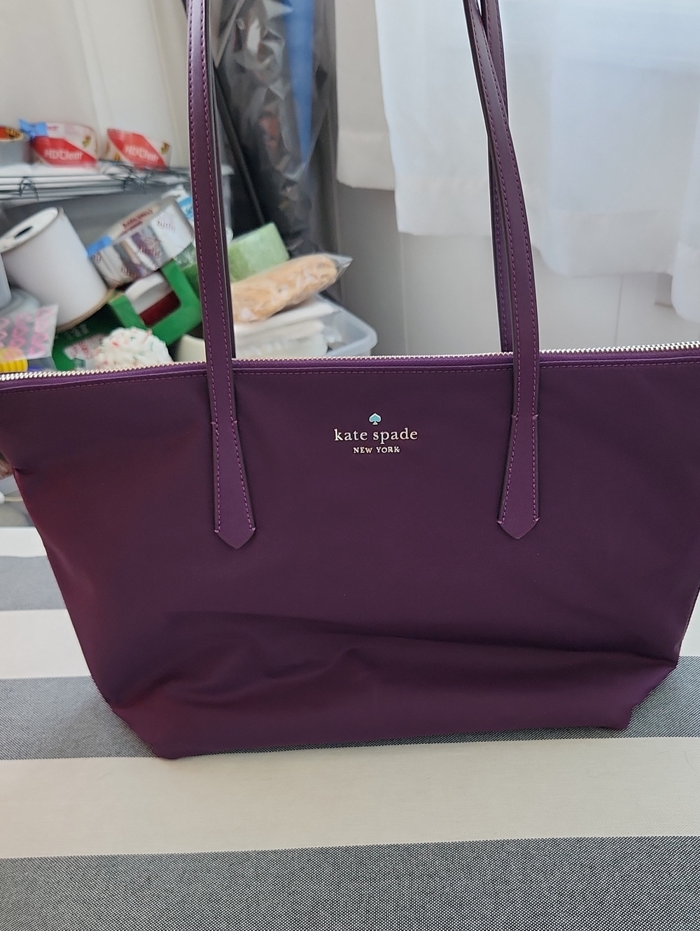 kate spade Plum Purple Nylon Tote with Logo